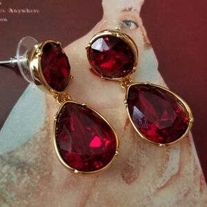 ❗Talbots Red Ruby Slippers Drop Statement Earrings❗
